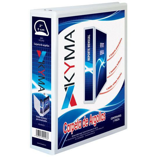 Carpeta panorámica KYMA carta herraje en"D" de 2 pulgadas