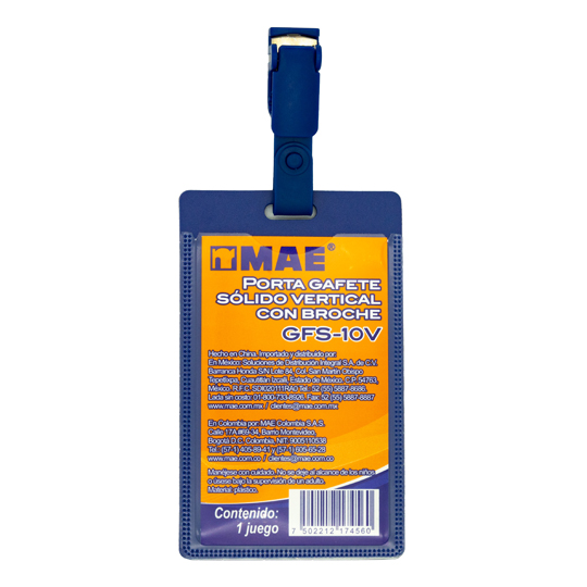 Gafete Azul Vertical Marca Mae 1 Pieza