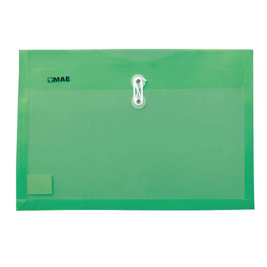 Sobre Horizontal De Polipropilen Mae Color Verde, Oficio