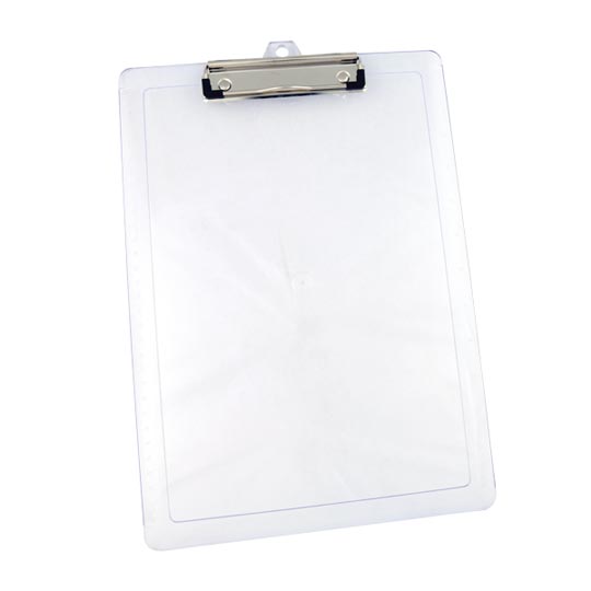 Tabla Plastica Carta/Oficio Transparente Con Gancho Wire Clip