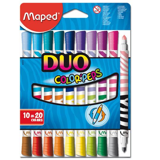 Plumones De Colores Duo Maped Con 10 Piezas Colorpeps Duo Colors