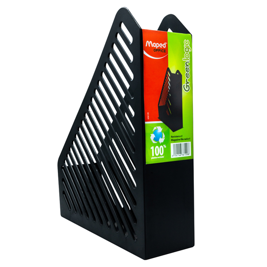 Revistero Greenlogic Negro Maped Carta 