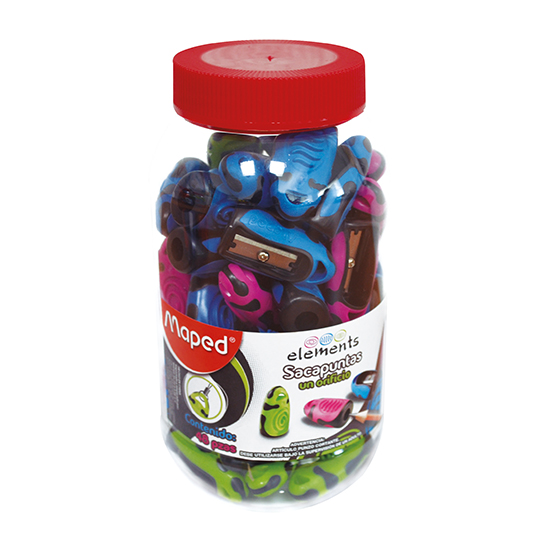 Sacapuntas Elements Maped 1 Orificio 48 Pzs Colores Surtidos