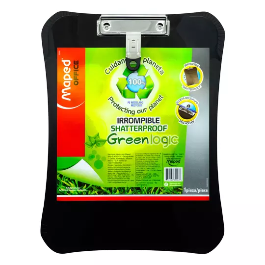 Tabla Sujetapapel PlÃ¡stico Greenlogic  Maped Color Negro