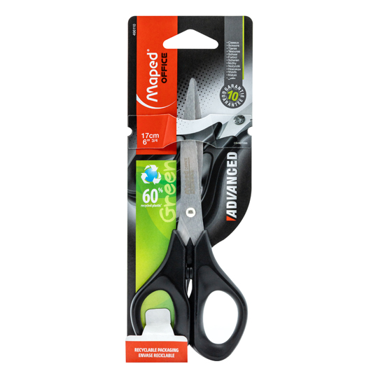 Tijera Advanced Green Maped De 17 Cm  Color Negro