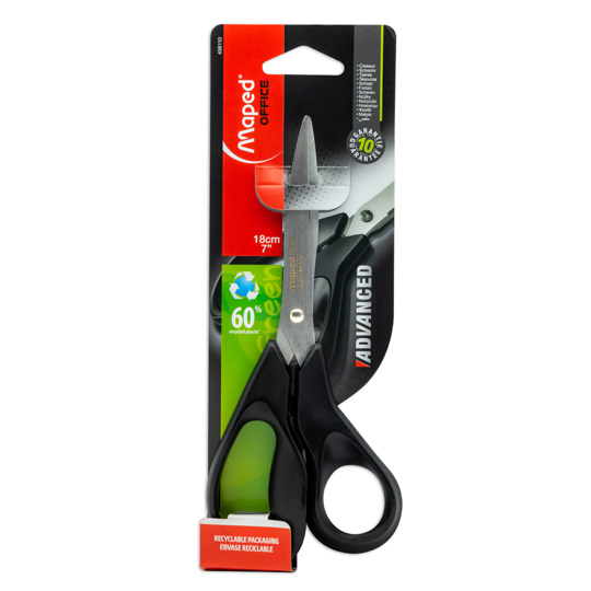 Tijera Advanced Green Maped De 18 Cm  Color Negro