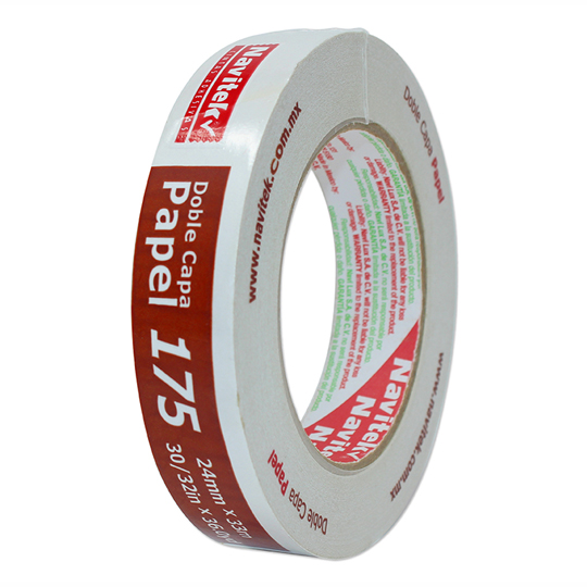 Cinta doble capa papel uso 175 Navitek 24mm x 33m