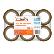 Cinta  De Empaque Uso 040 Offiland Canela 48 Mm X 50 M Empaque Con 6 Pzas