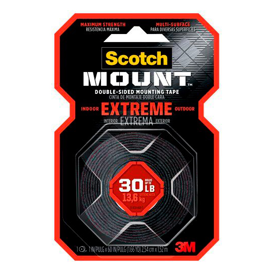Cinta Montaje Extrema 25.4mm X 1.52M Uso interno y externo