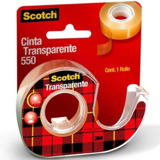 Cinta 550 Transparente Scotch 3M 12X30 con despachador