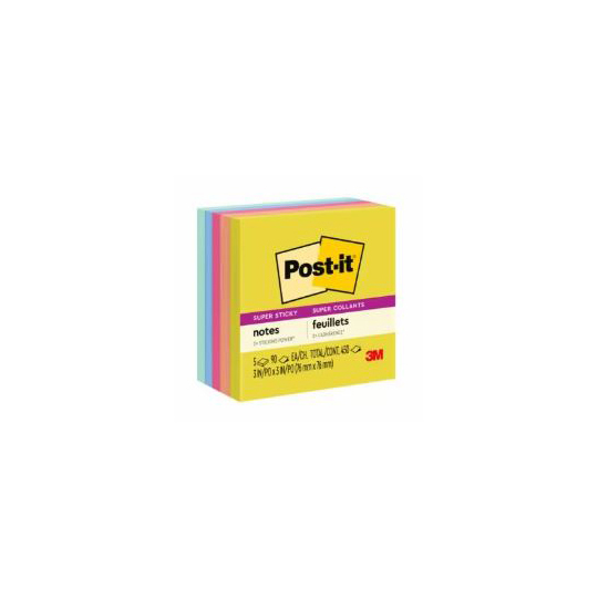 Notas Adhesivas Post-It Summer Joy 5 Blocks Con 90 Hojas,   76 X 76 Mm