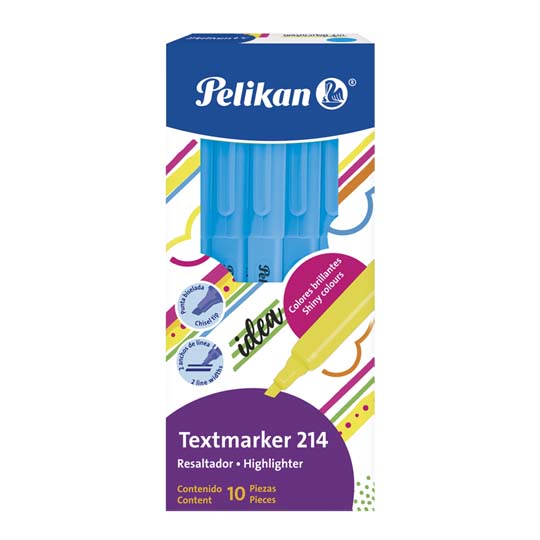 Resaltador De Texto Pelikan Textmarker 214 Azul Caja Con 10 Piezas