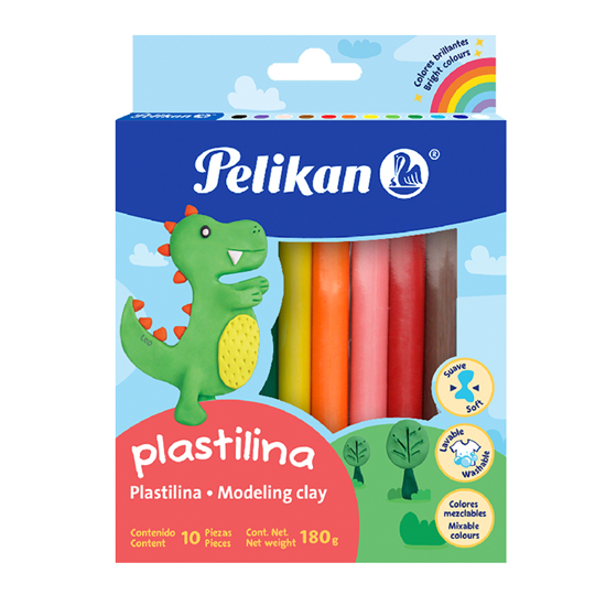 Plastilina Pelikan Colores Surtidos Caja Con 10 Barras