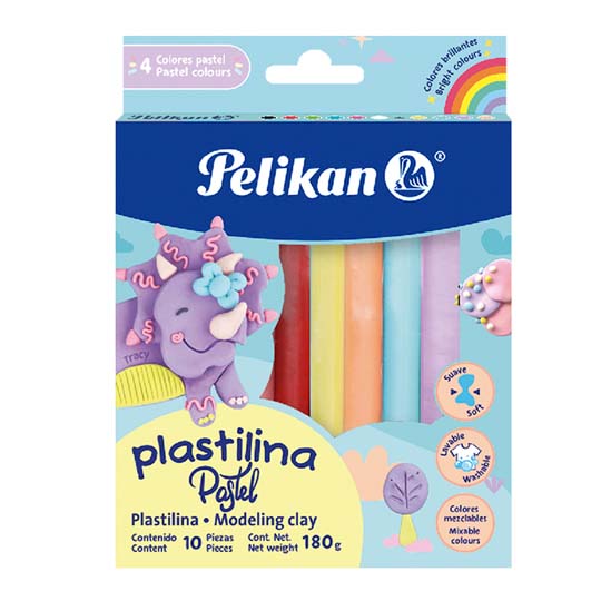 Plastilina Pelikan Colores Pastel Caja Con 10 Barras Colores Surtidos