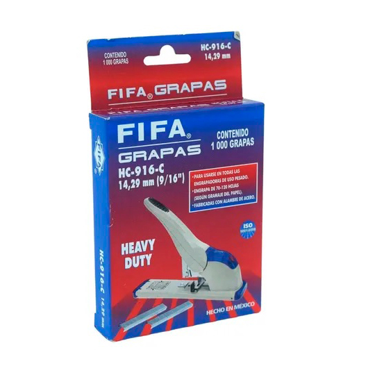 Grapas De Uso Pesado 9/16 Fifa Heavy Dutty Hc-916-C Caja Con 1,000 Grapas 