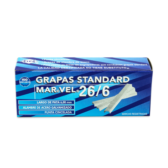Grapas EstÃ¡ndar 26/6 Mar Vel Pilot Caja Con 5000 Grapas