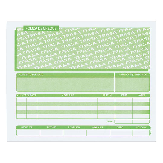 Póliza De Cheque Pinos Altos 1/2 Oficio