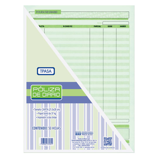 Póliza De Diario Pinos Altos Blíster Con 3 Blocks