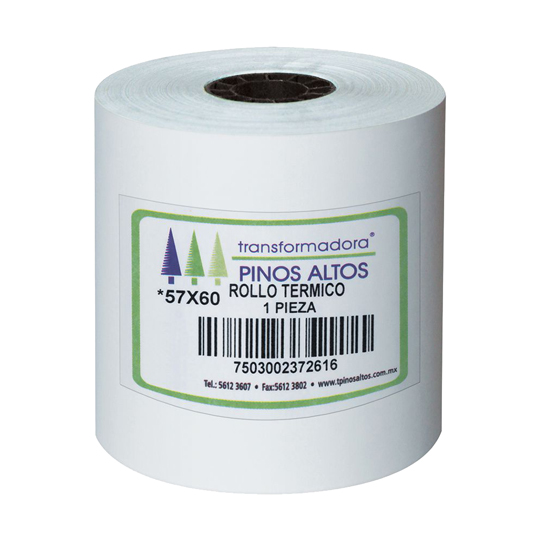 Rollo De Papel Térmico Pinos Altos 57X60 Mm Caja Con 50 Rollos
