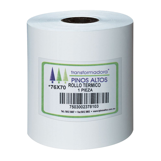 Rollo De Papel Térmico Pinos Altos 76X70 Mm Caja Con 50 Rollos