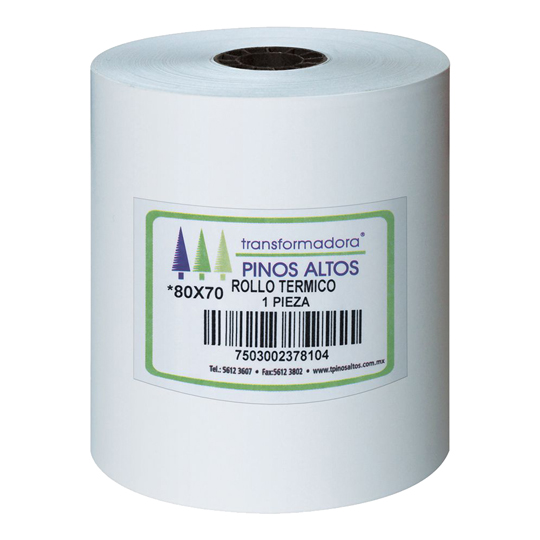 Rollo De Papel Térmico Pinos Altos 80X70Mm Caja Con 50 Rollos