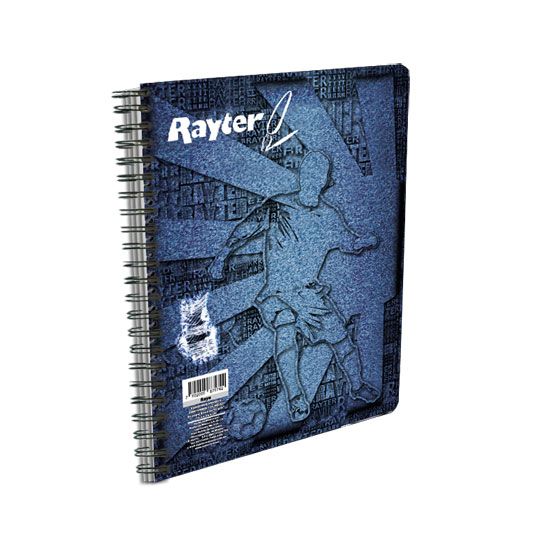 Cuaderno Profesional Rayter De Cuadro Grande 7 Mm, Azul Mezclilla Con 200 Hojas