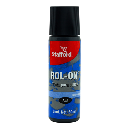 Tinta Para Sello Stafford Color Azul Sistema Roll-On 60 Ml