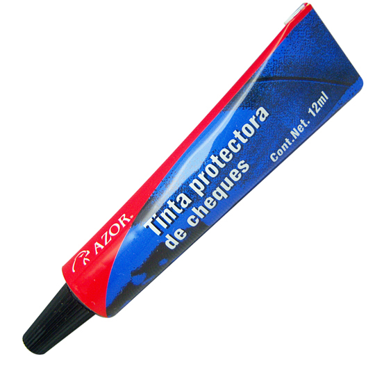 Tinta Protectora De Cheques Stafford Color Azul 12Ml