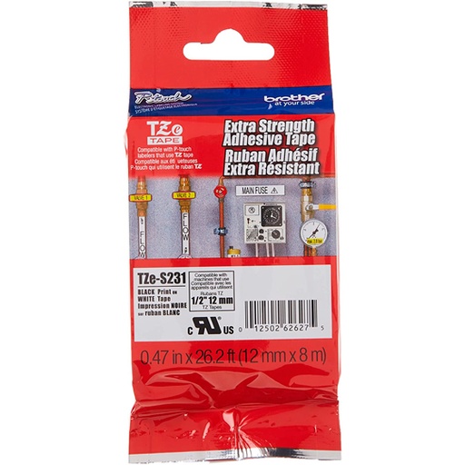 [BRO-CIN-TZES231] Cinta Brother Negro Sobre Blanco Tzes231