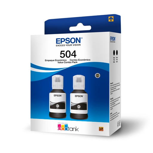 [EPS-TIN-2PT5041] Kit Tintas Negras Epson T504 2 Pzas