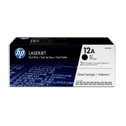 [HP-TO-Q2612AD] Paquete De 2 Cartuchos De Tóner Negro Hp