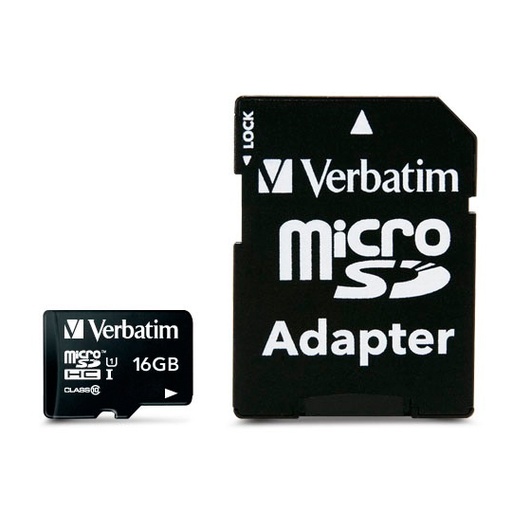 [VER-ACC-44082] Microsd Verbatim 16Gb Clase 10 Con Adapt