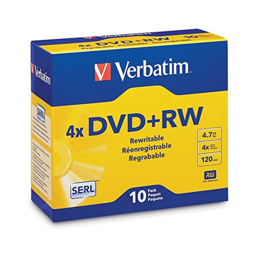 [VER-DIS-94520D] Disco Verbatim Dvd+Rw 4X 4.7Gb Con 10 Piezas