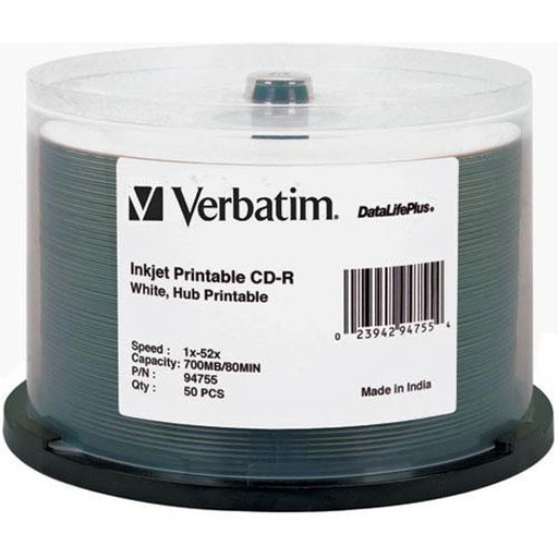 [VER-DIS-94755CD] Disco Verbatim Cd-R 80Min 700Mb Dl+ 52X