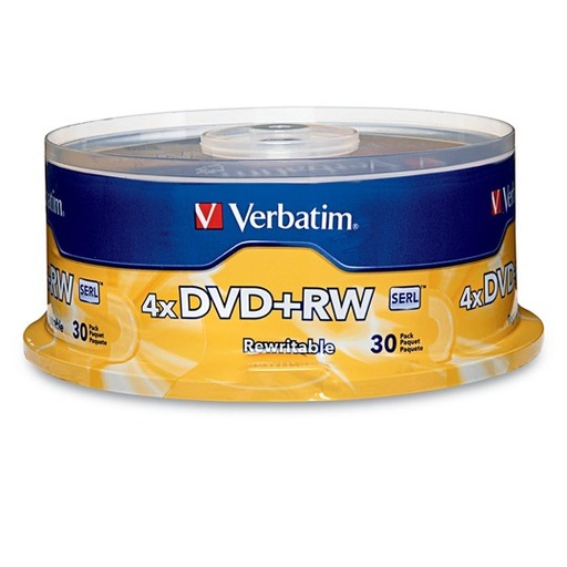 [VER-DIS-94834D] Disco Verbatim Dvd+Rw 4X 4.7 Gb Torre Con 30 Piezas