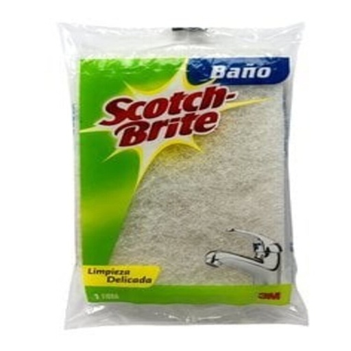 [3M-FIBRABANO] Fibra Blanca Para Baño Scotch-Brite 3M, (205X100X25 Mm) 