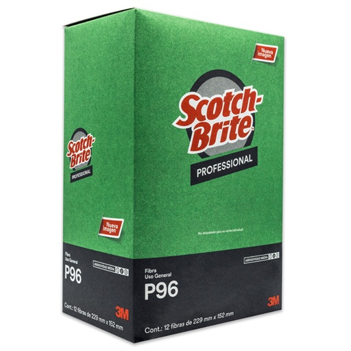[3M-FIBRA-P96] Fibra Verde Scotch-Brite 3M Caja Con 12.