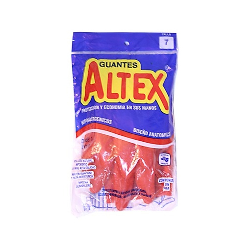 [LJA-GUANTE-7ALT] Guantes De Hule Altex Color Rojo, N. 7