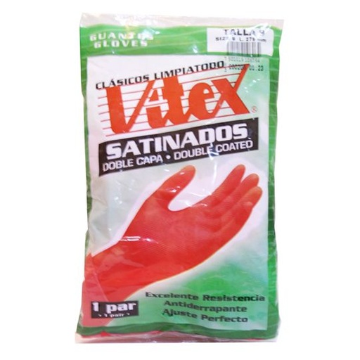 [LJA-PDIR-0004] Guantes De Latex Antiderrapantes N 9 Vitex Color Rojo