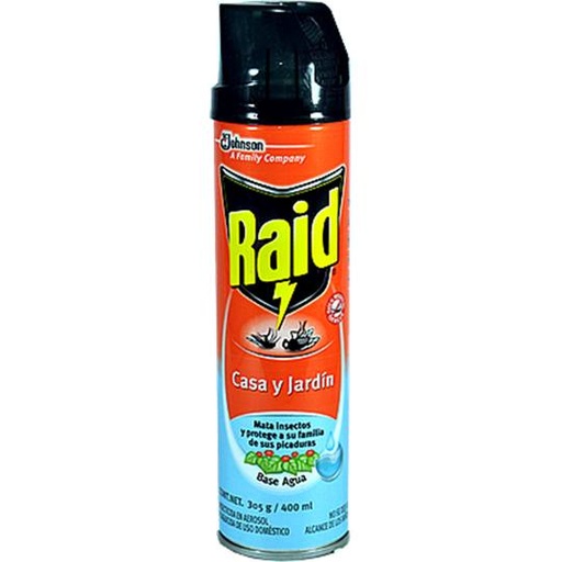 [LJA-RAID-CASA] Insecticida En Aerosol Raid Casa Y Jardin De 400Ml