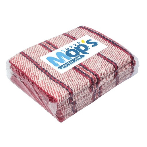 [MOP-JERGA-GRRO6] Jerga De Algodón Super Mops Color Roja Paquete Con 6 Piezas
