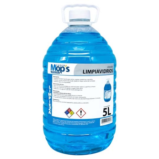[MOP-LIMVID-5L] Limpiador De Vidrios Super Mops 5 Lt.