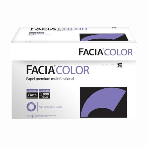 [COP-PAP-FAZU75C] Papel Bond Facia Color Azul Tamaño Carta 75Gr