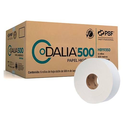 [LFA-HIG-HB19350] Papel Higiénico Blanco Dalia,Caja C/6 Bo