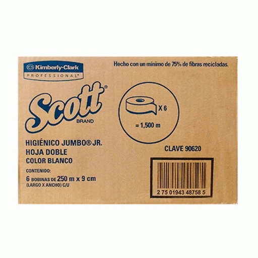 [LKC-HIGJR-90486] Papel Higiénico Blanco Scott, Caja C/6 B