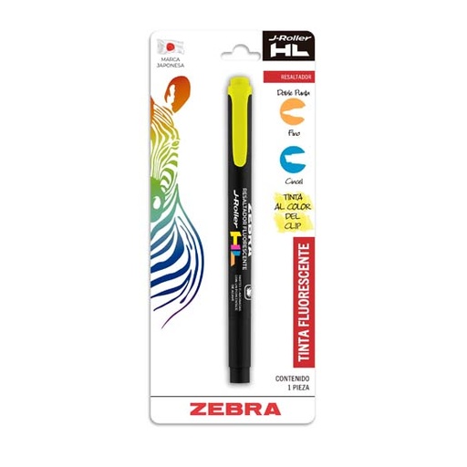 [ZEB-MAR-JRHA] Resaltador J Roller Hl, Zebra, Doble Pun