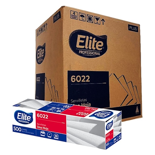 [ELI-SERV-336022] Servilleta Mesa Doblez Blanca Elite Con 12 Paq. 500 Servilletas 