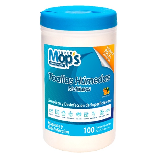 [MOP-DES-TOALLA] Toallitas Super Mops Desinfectantes Con 100