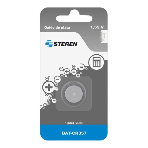 [STE-PIL-357] Pila De Oxido De Plata (Cr357) Botón Steren Blístercon 1 Pieza