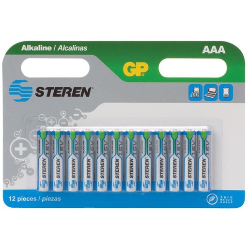 [STE-PIL-AAA12] Pila Alcalina Aaa Steren Blister 12 Pzas